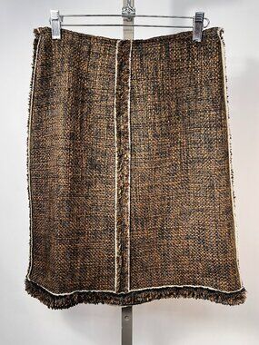 Prada Vintage Fall/Winter 2000 Wool Blend Tweed Skirt Sz 6US 38EU Made in Italy
